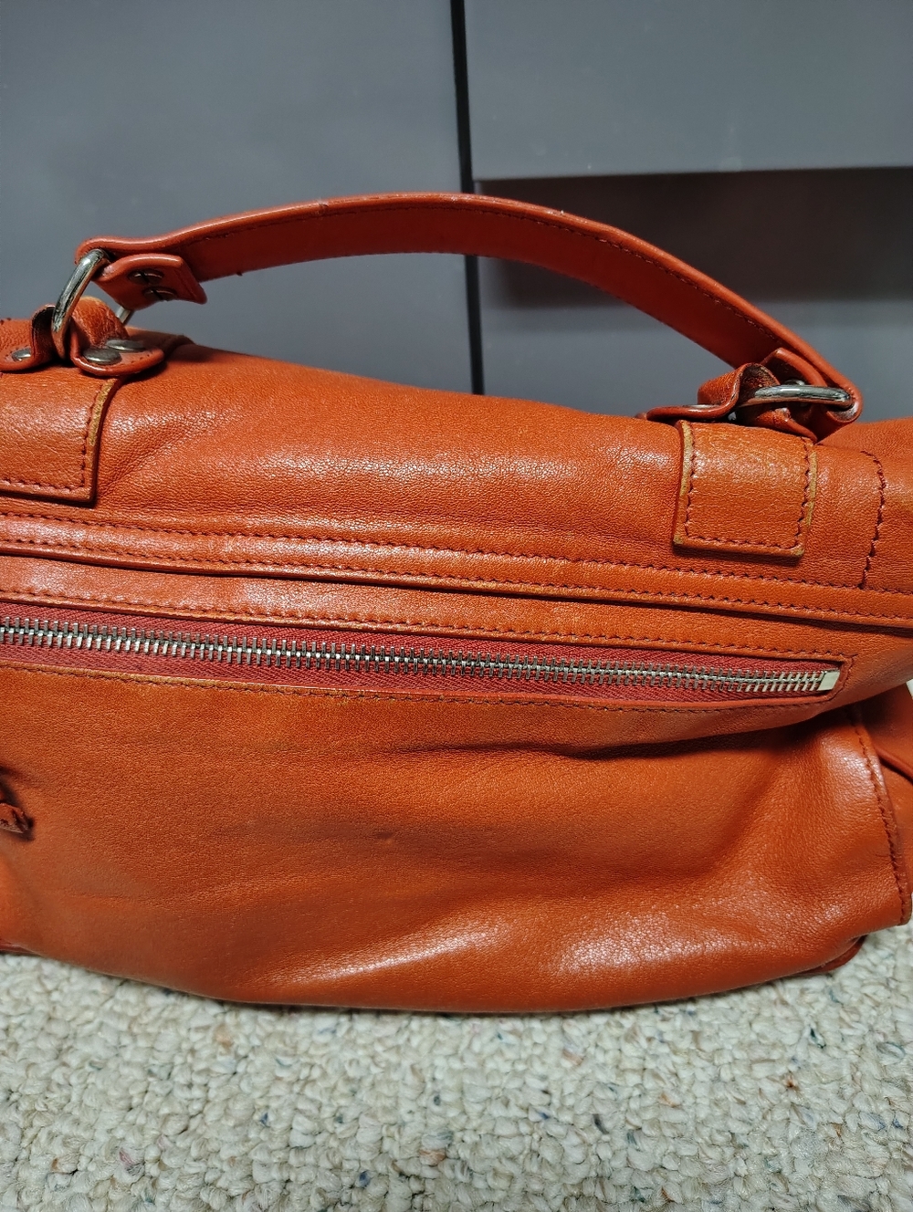 Proenza Leather Messenger Satchel | OS | Orange - Picture 9 of 12